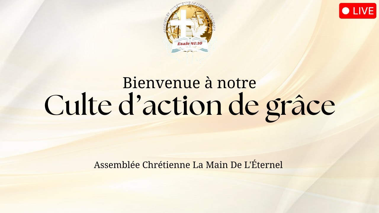 Bienvenue dans notre Culte Dominical Th: Il Y A UN TEMPS POUR TOUTE CHOSE SOUS LES CIEUX