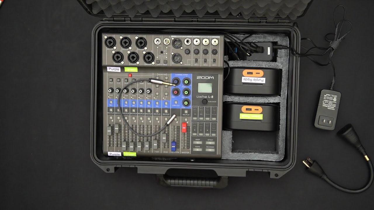 Portable Podcasting Box 3 - Zoom LiveTrak L-8 with 4 Rode Mics