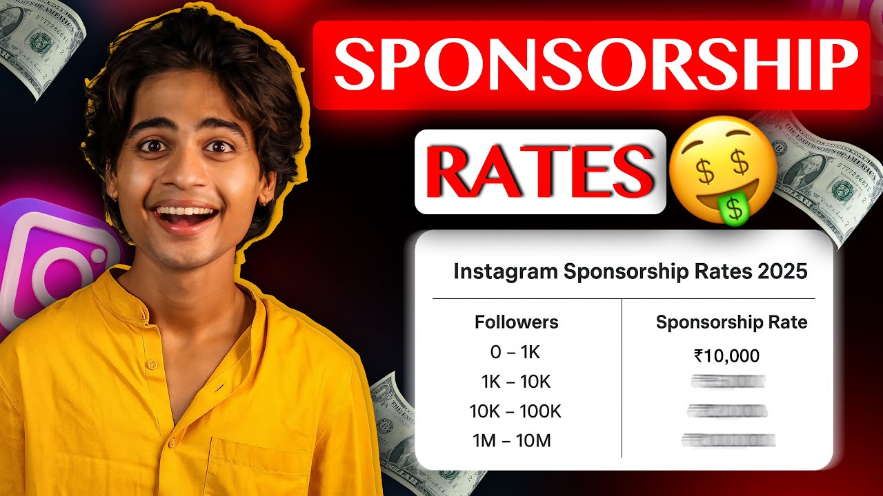 Instagram Sponsorship Rates 2025 | 10K, 100K & 1M Followers पर कितना मिलता है?