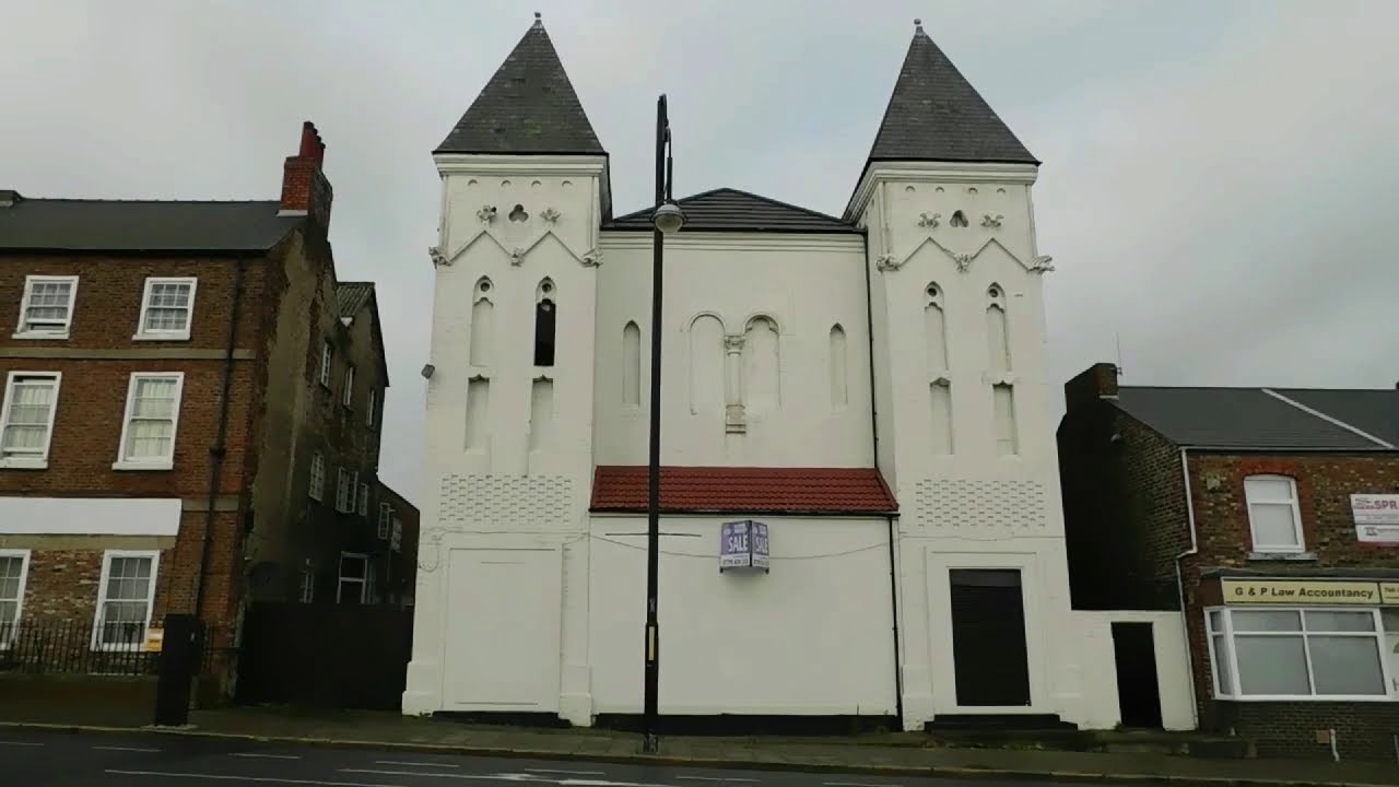 Primitive Methodist Church and its many Gargoyles 1893? Stockton-on-Tees.