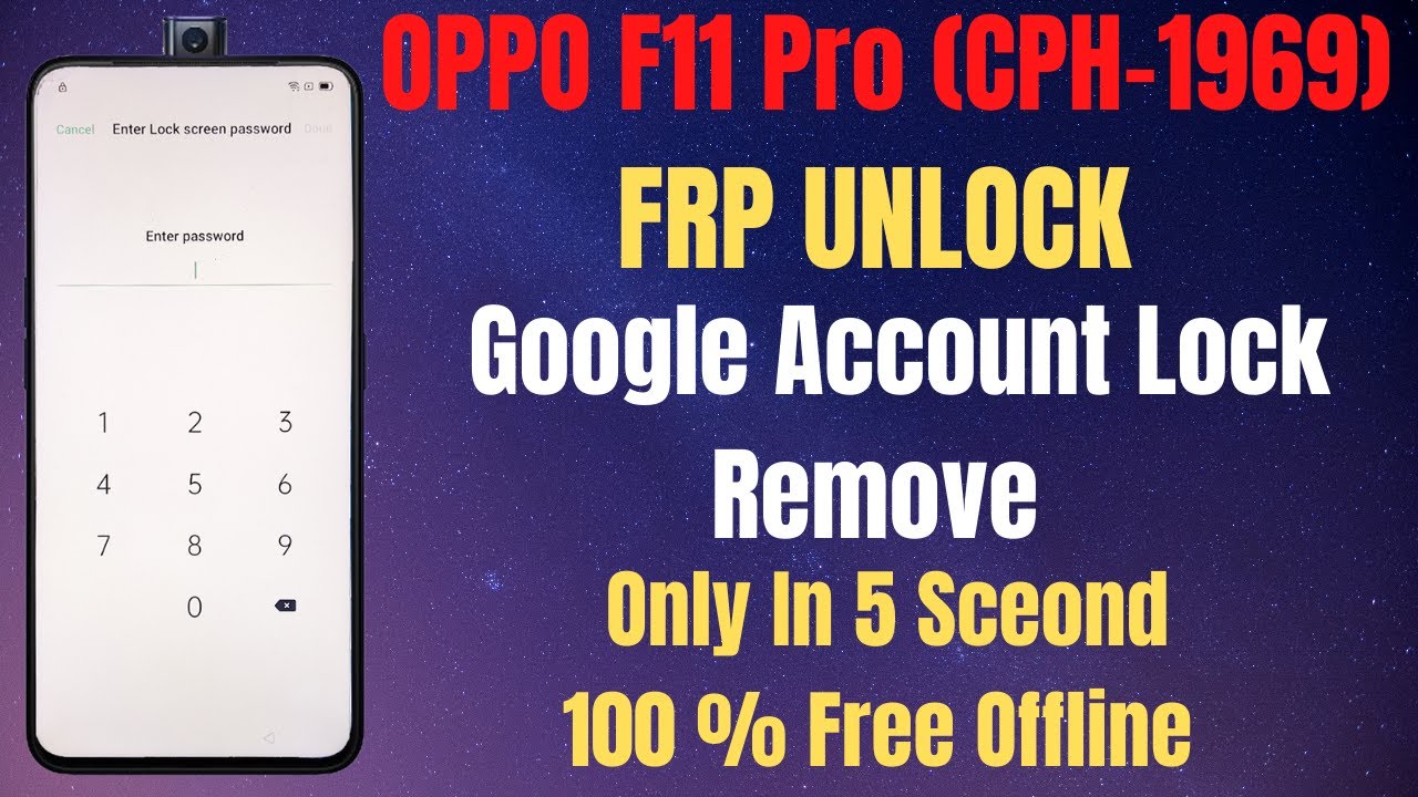 Oppo F11 Pro (CPH-1969) Frp Bypass l Google Account Lock Remove in 5 Second 100% Free Offline