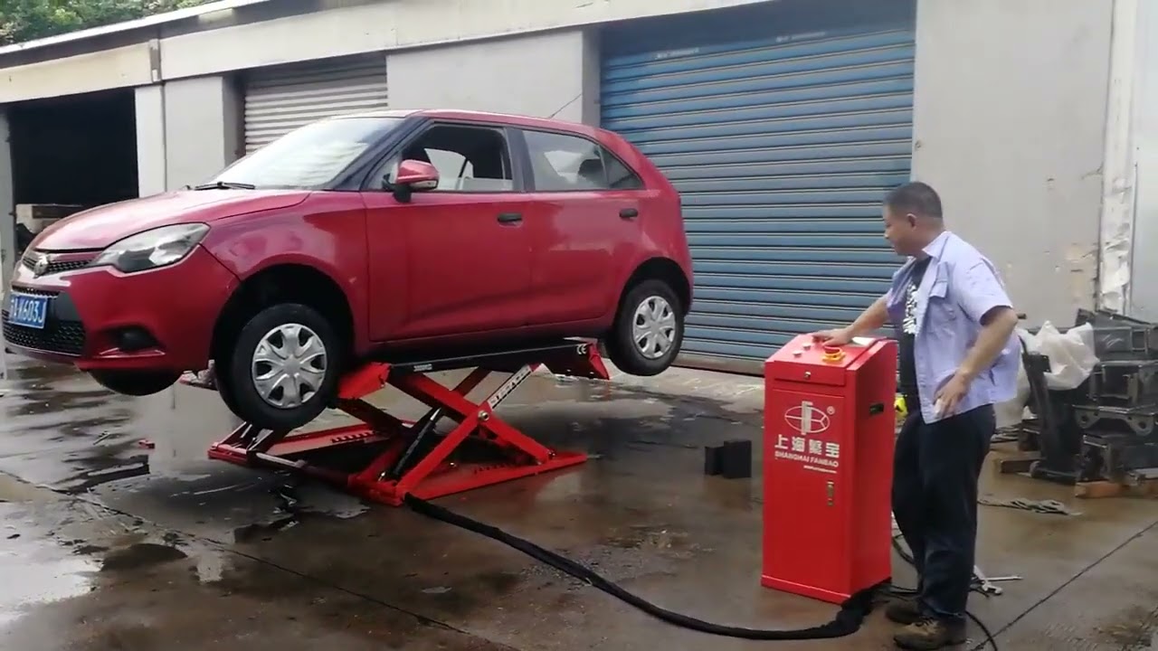 🚗 Portable Mid-Rise Scissor Car Lift | Compact Hydraulic Lifting Solution 🔧
