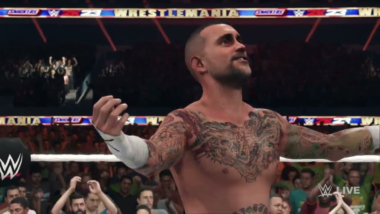 CM Punk vs Seth Rollins World Title Match at Wrestlemania 40 - WWE 2K23 PC Mods