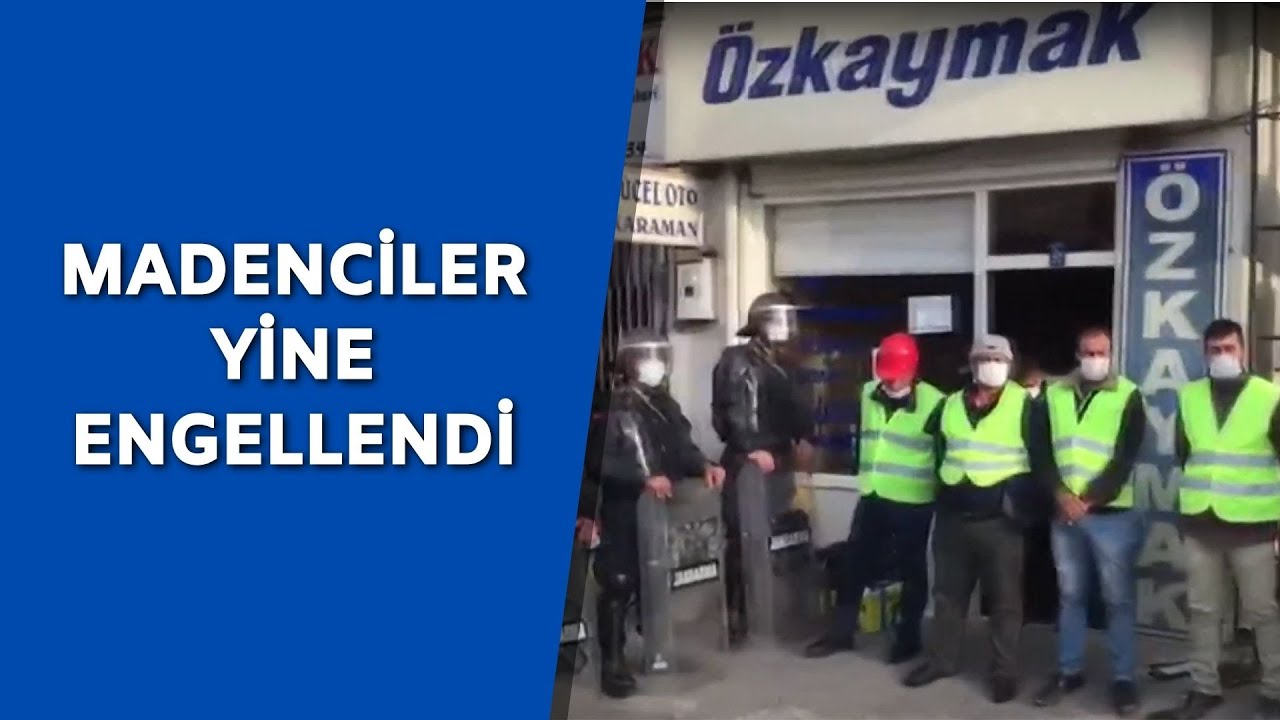 Madenciler jandarma engelinin ardından geceyi yere serdikleri kartonlar üzerinde geçirdiler
