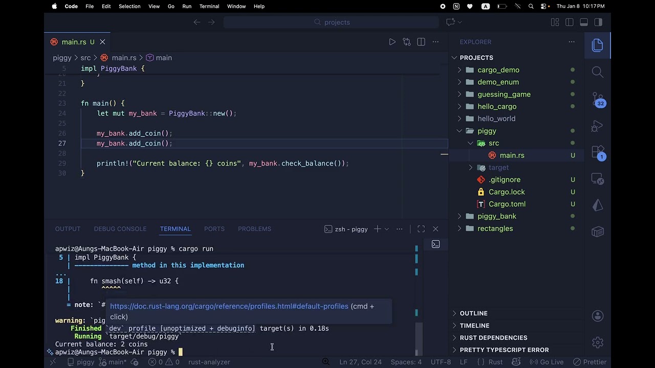 07. Let's create a piggy bank with Rust