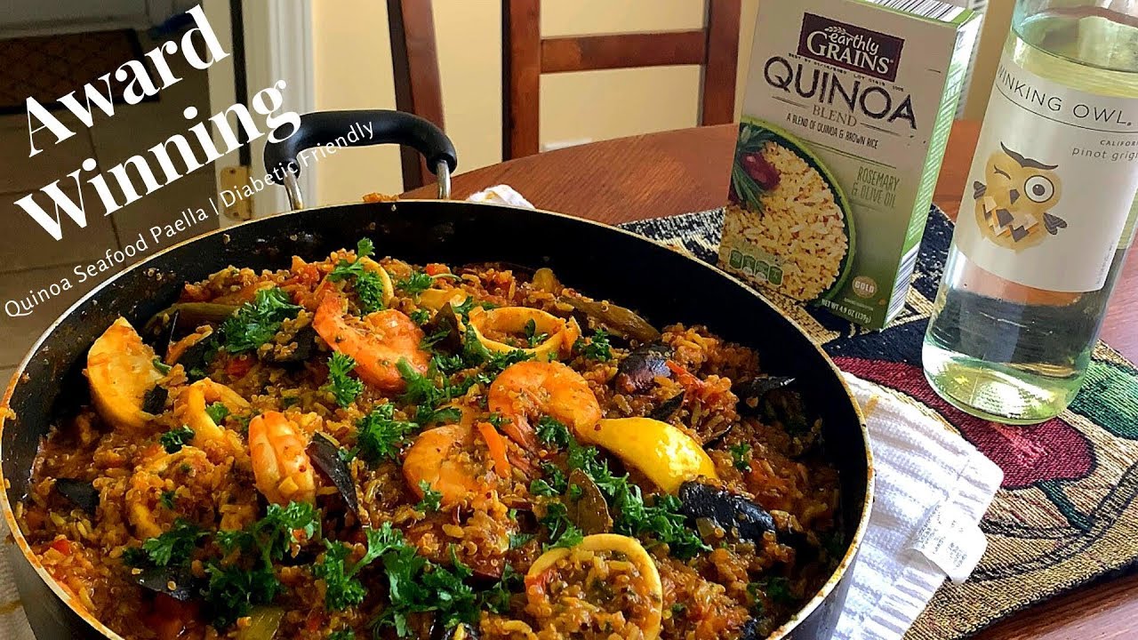 Award Winning Quinoa Seafood Paella | Diabetic Friendly
