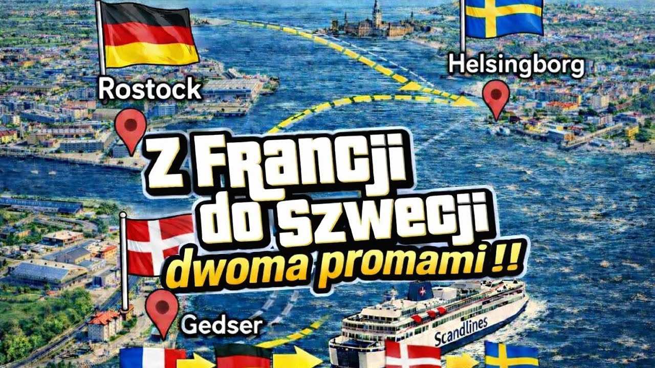 Z Francji do Szwecji dwoma promami przez 4 porty!! Rostock-Gedser-Helsingor-Helsingborg