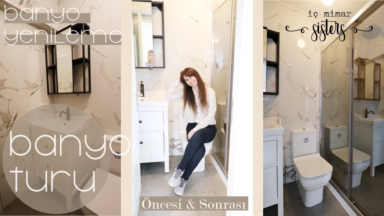 Yazlık Daire Banyo Turu - İ&ccedil; Mimar Sisters Tasarımı - K&Uuml;&Ccedil;&Uuml;K BANYO DEKORASYONU