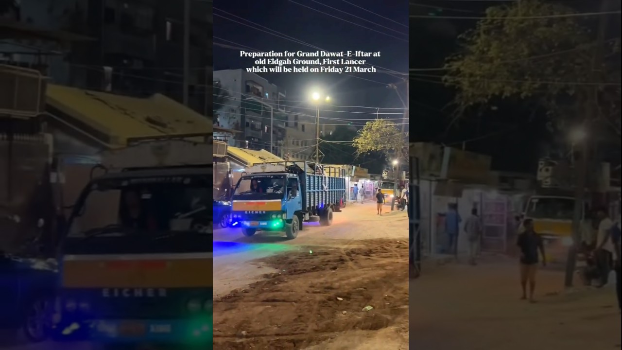 Preparation Of Grand Dawat-E-Iftar At First Lancer Eidgah #aimim #asaduddinowaisi #mim #mla #mp