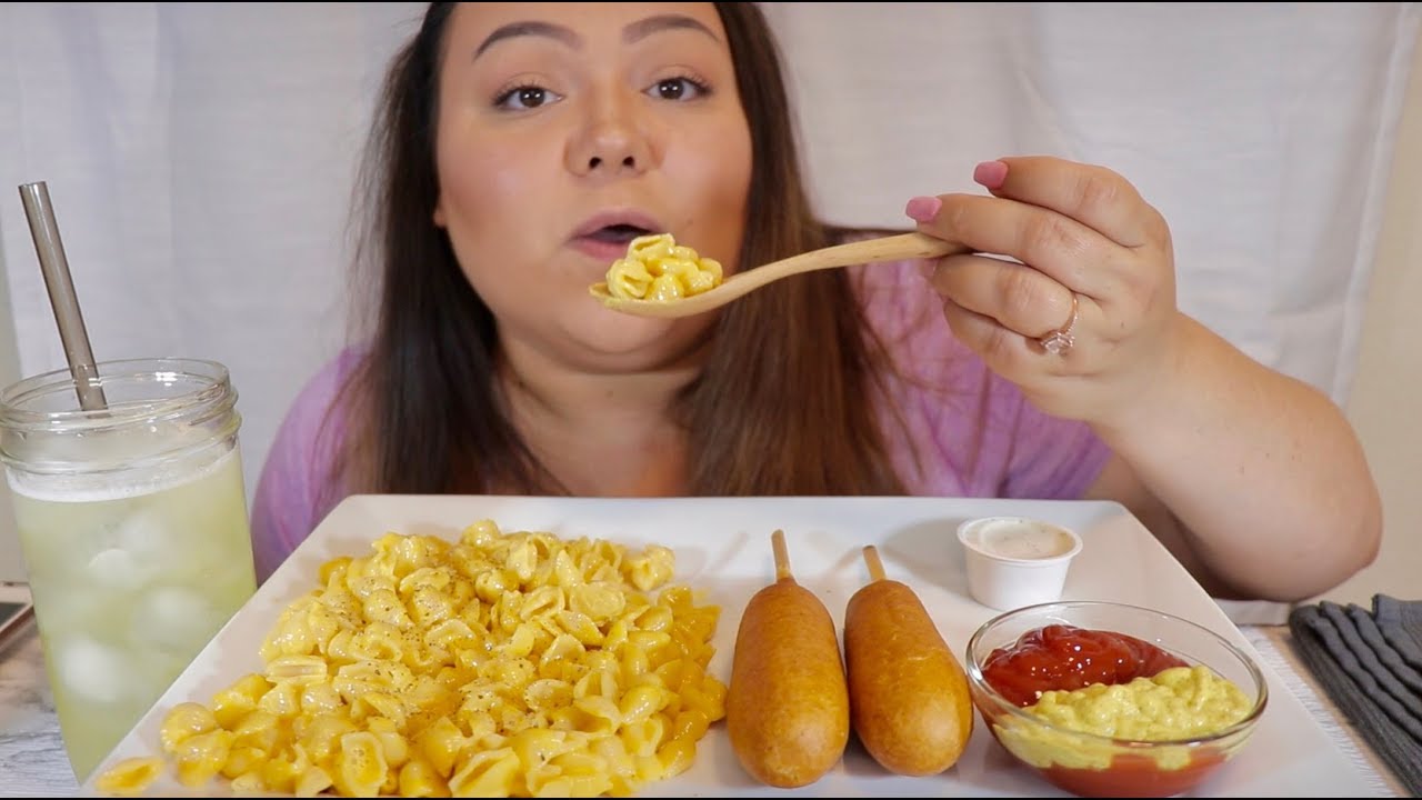 CORNDOGS, VELVEETA SHELLS & CHEESE MUKBANG EATING SHOW