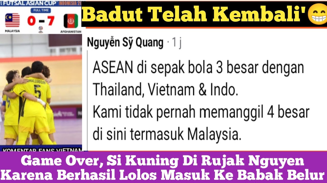 Komentar Pedes Fans Vietnam Untuk Malaysia Setelah Di Bantai Afganistan 7-0 || Asian Futsal Cup