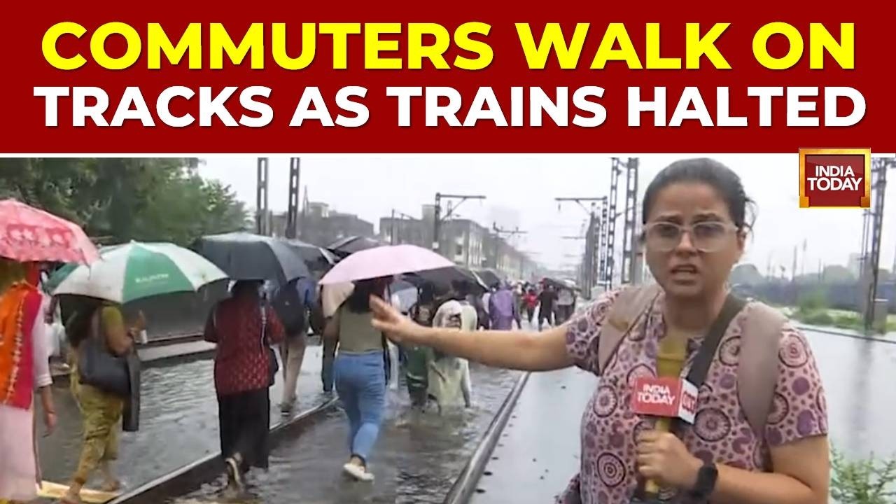 Vasai-Virar Rain: Train Services Halted, Commuters Walk On Tracks | India Today Ground Report