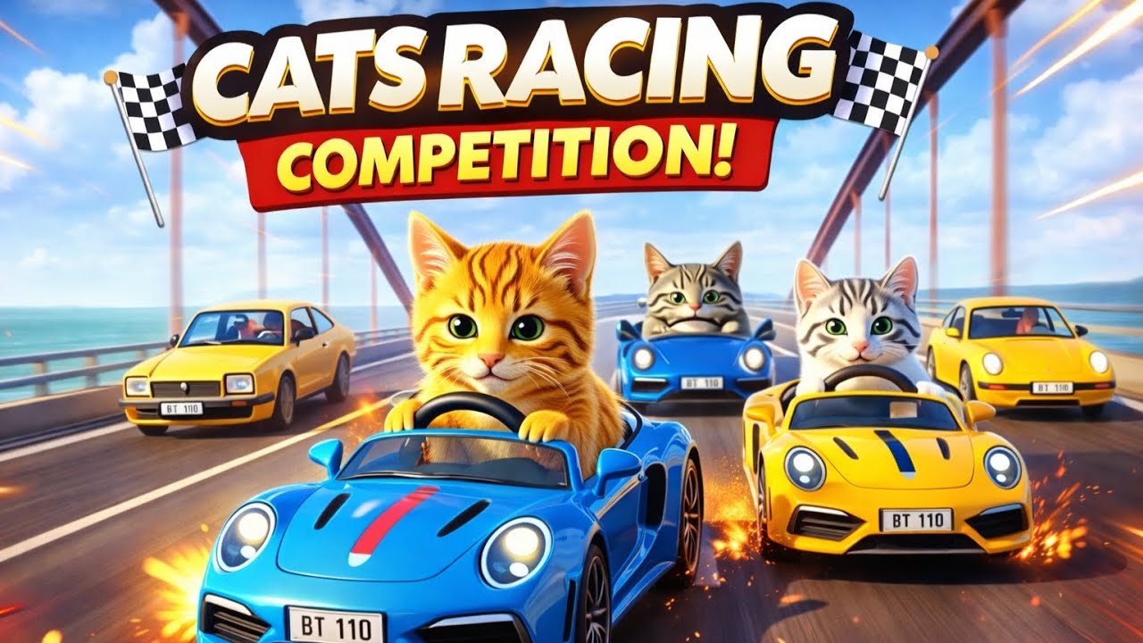Cats racing competition 🏁,Catflix entertainment series,Cats Olympics,Cats fun,#viral #cat #catflix