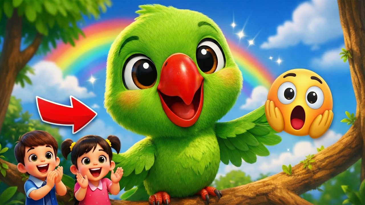 नटखट मीठू तोता 🦜 | Hindi Kids Poem | तोता कविता | Nursery Rhymes in Hindi | Kids Poem India