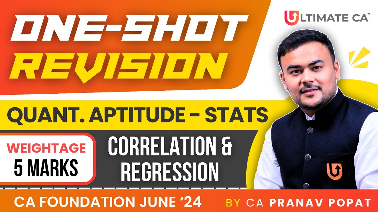 Correlation & Regression | One Shot QA Statistics | CA Foundation June 2024 | CA. Pranav Popat
