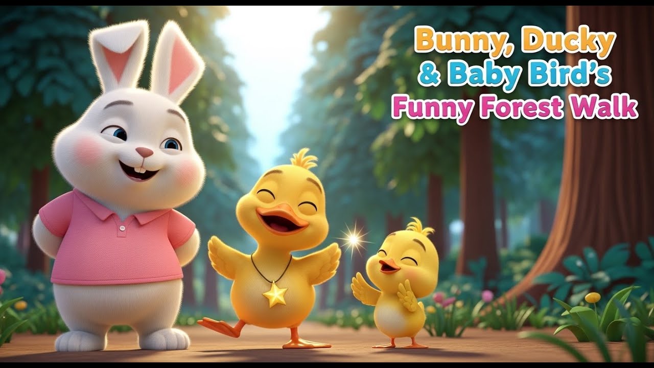 🐰🦆🐥 Bunny, Ducky & Baby Bird’s Funny Forest Walk 😂🌳