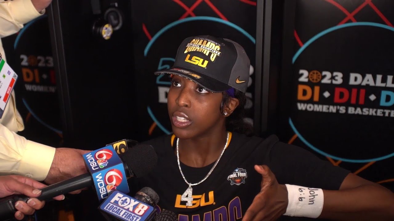 LSU National Champion Lockeroom interviews with Flau'jae Johnson, Kateri Poole and LaDazhia Williams