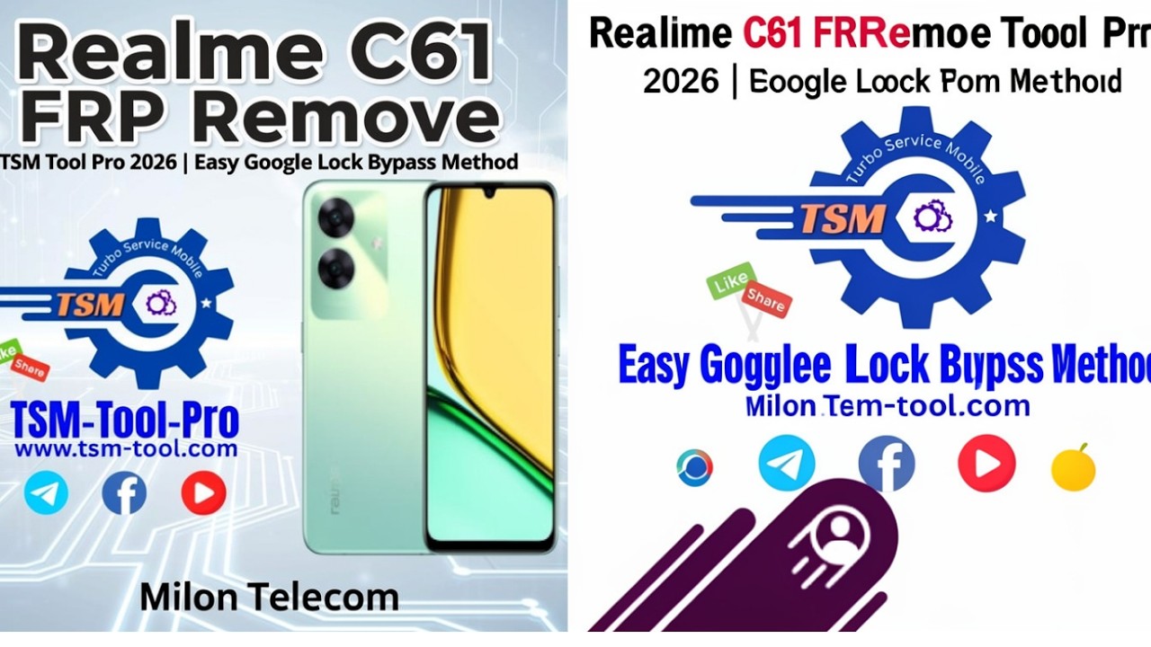 Realme C61 FRP Remove TSM Tool Pro 2026 | Easy Google Lock Bypass Method | Milon Telecom