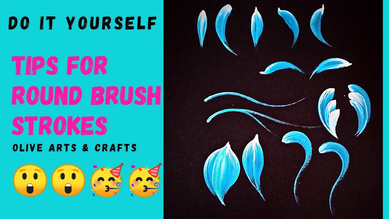 Tips for Round Brush Strokes - One Stroke Painting | Olive | #flowerpainting #blueflower