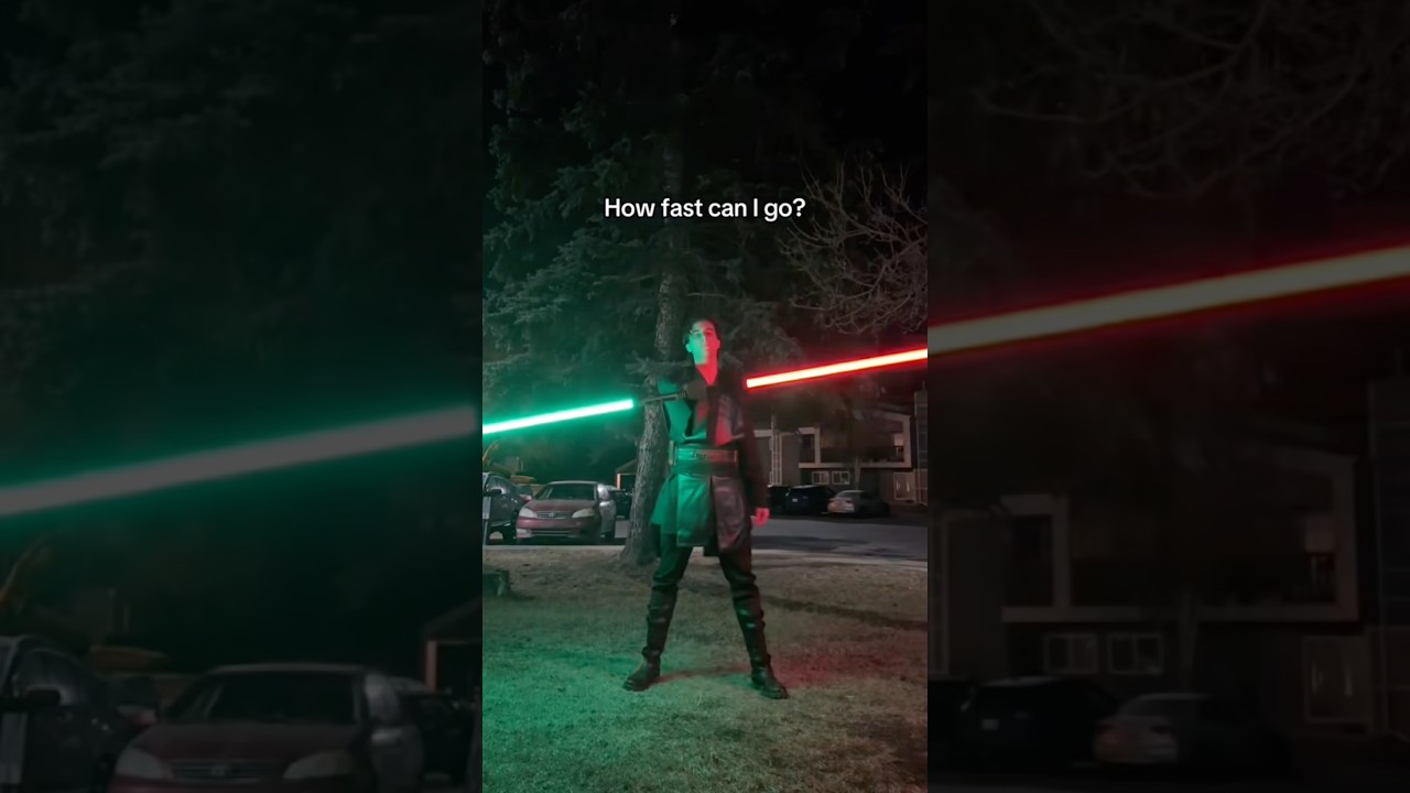 Can I reach Godspeed? This was the first time I ever did this challenge. #lightsaber #shorts