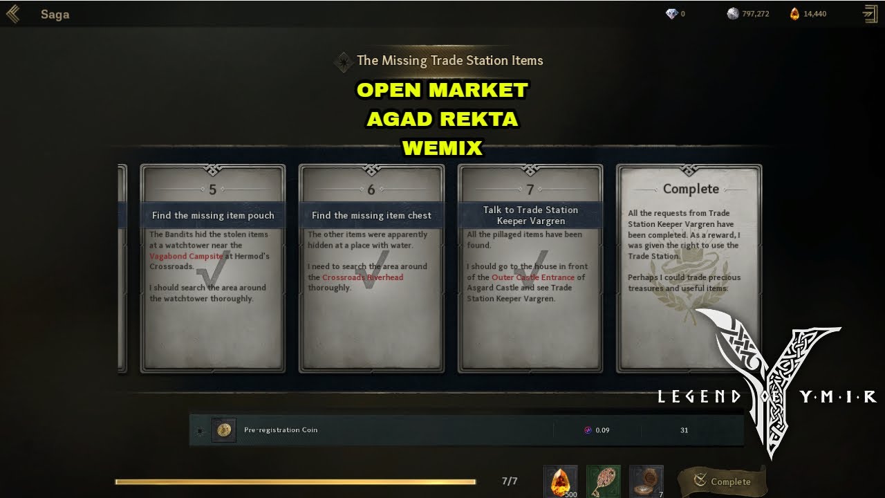 Legend of Ymir - The Missing Trade Station Items (open market agad) SAGA MISSION
