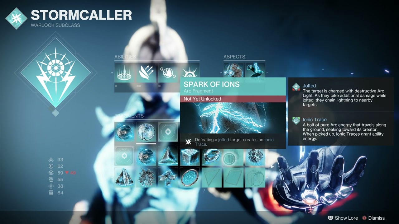 Destiny 2 Arc 3 Stormcaller Warlock Aspects Fragments Grenade Melee Powers List