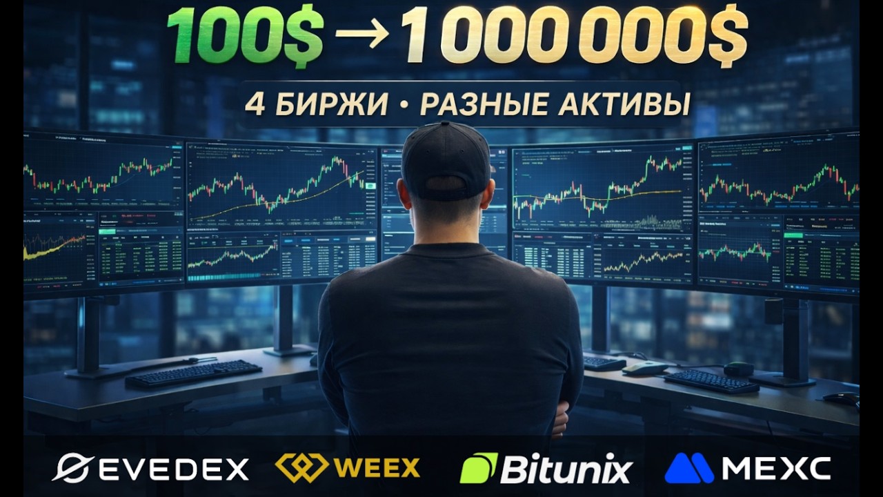Путь от 100$ до 1млн$. Крипта. Торговля онлайн.