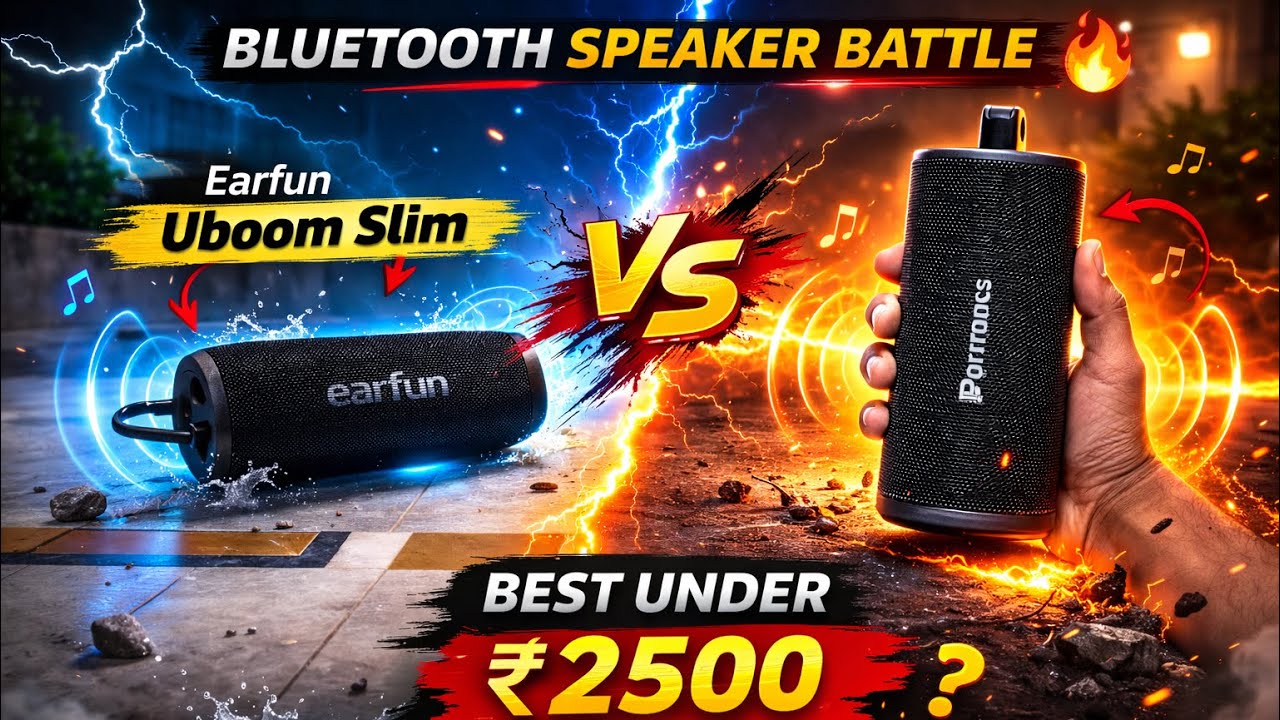 Portronics Fynix vs Earfun Uboom Slim speaker Comparision ! Which is better? 