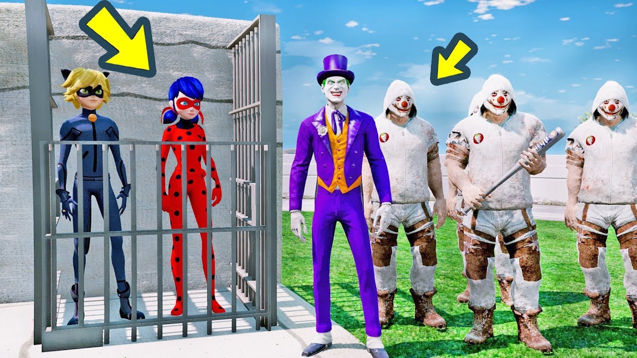 ANIMATRONICS PODE SALVAR LADYBUG E CAT NOIR DA PRISÃO DO CORINGA? | GTA V Five Nights at Freddy's