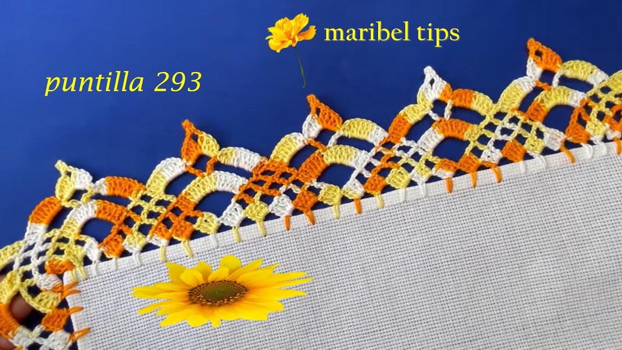 💢💖✔¡¡ EXCELENTE ORILLA SE TEJE EN 1 VUELTA ! 👕 PUNTILLA 293 GRANDE MUY FACIL PARA SERVILLETAS