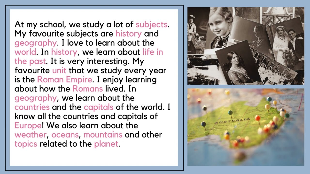 A2 Beginner English Listening Practice - School Subjects - Improve your English #englishlistening