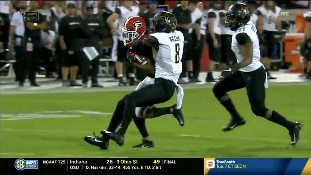 Joejuan Williams (Vanderbilt DB #8) Vs. Georgia 2018