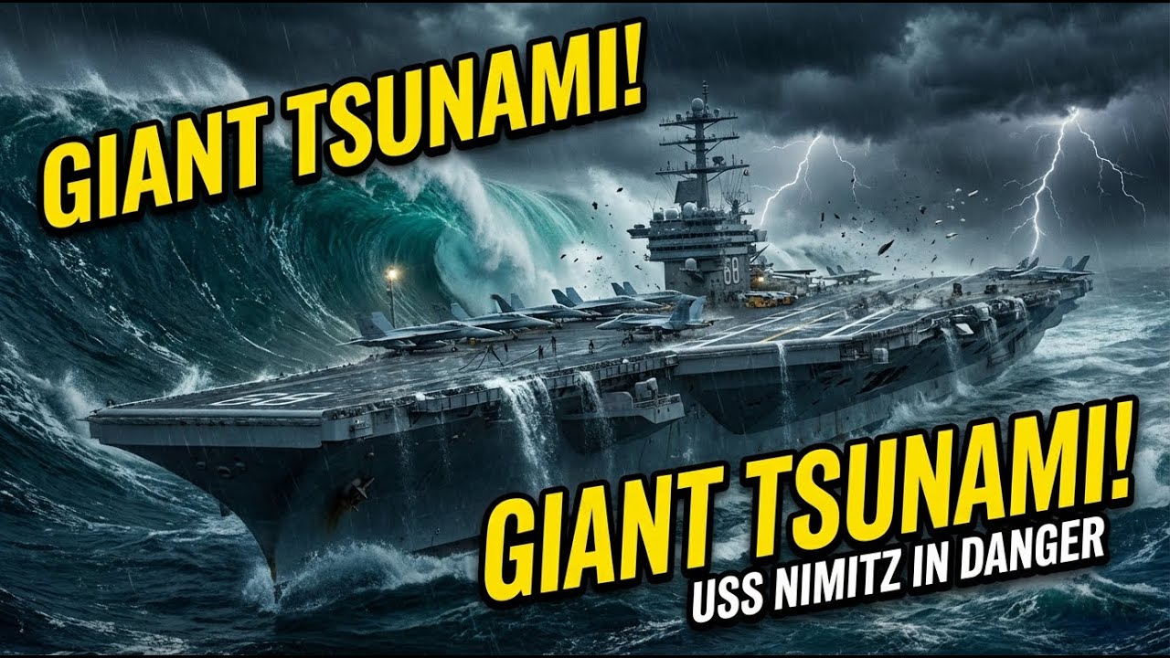 USS Nimitz Caught in a Giant Tsunami | Ultra Realistic Ocean Disaster Simulation