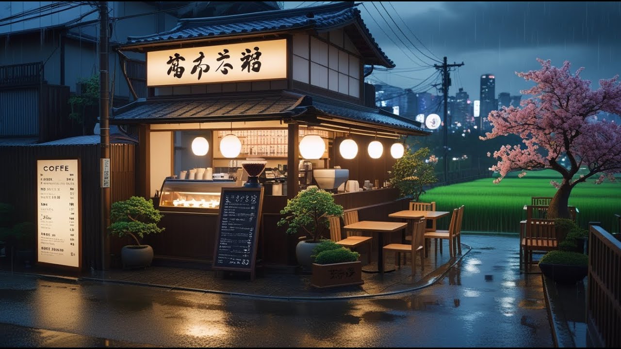 Cozy Rainy Café Lofi Vibes ☕ Vintage 80s 90s Nostalgia for Studying & Relaxation