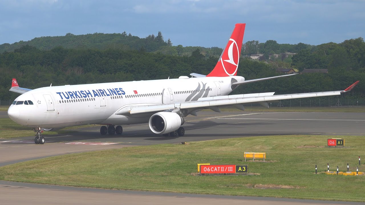 [4K] Turkish Airlines A330-300 Landing & Takeoff at Edinburgh Airport June 2022