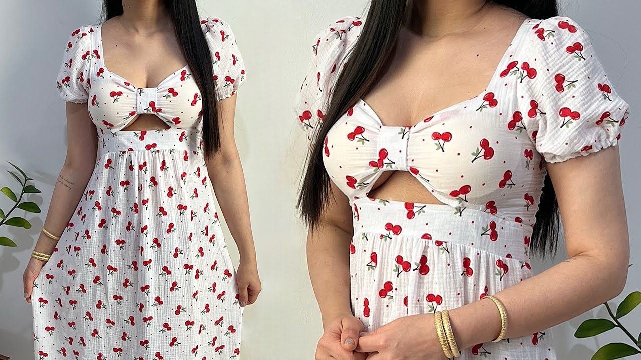 Sew This Cute cherry Dress 🍒Easy Step by Step Tutorial