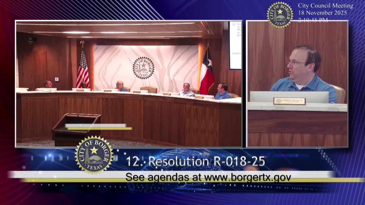 City of Borger - Regular City Council Meeting - November 18th, 2025