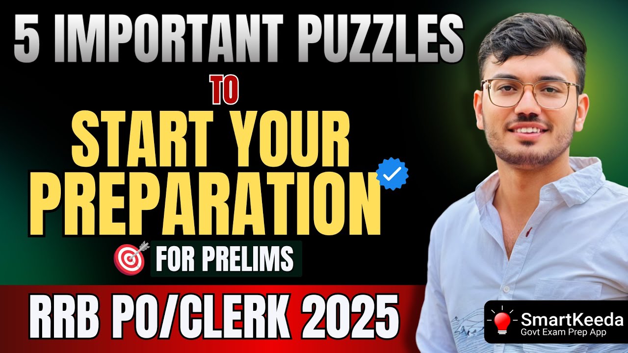 Top 5 Puzzles for RRB Clerk/PO | एकदम Basic concepts से | Nagesh Sir