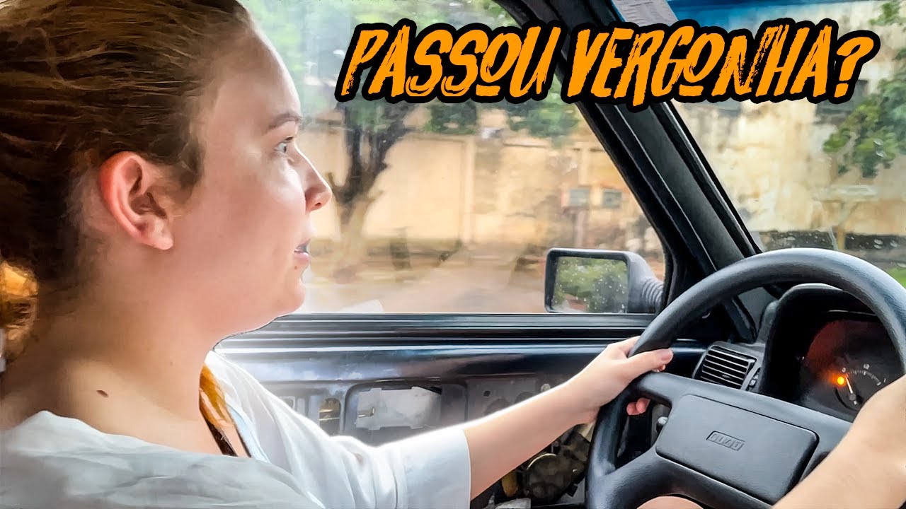 NAMORADA DIRIGINDO O UNO DE MIL REAIS!!🔥🤣 NUNCA DIRIGIU CARRO VELHO
