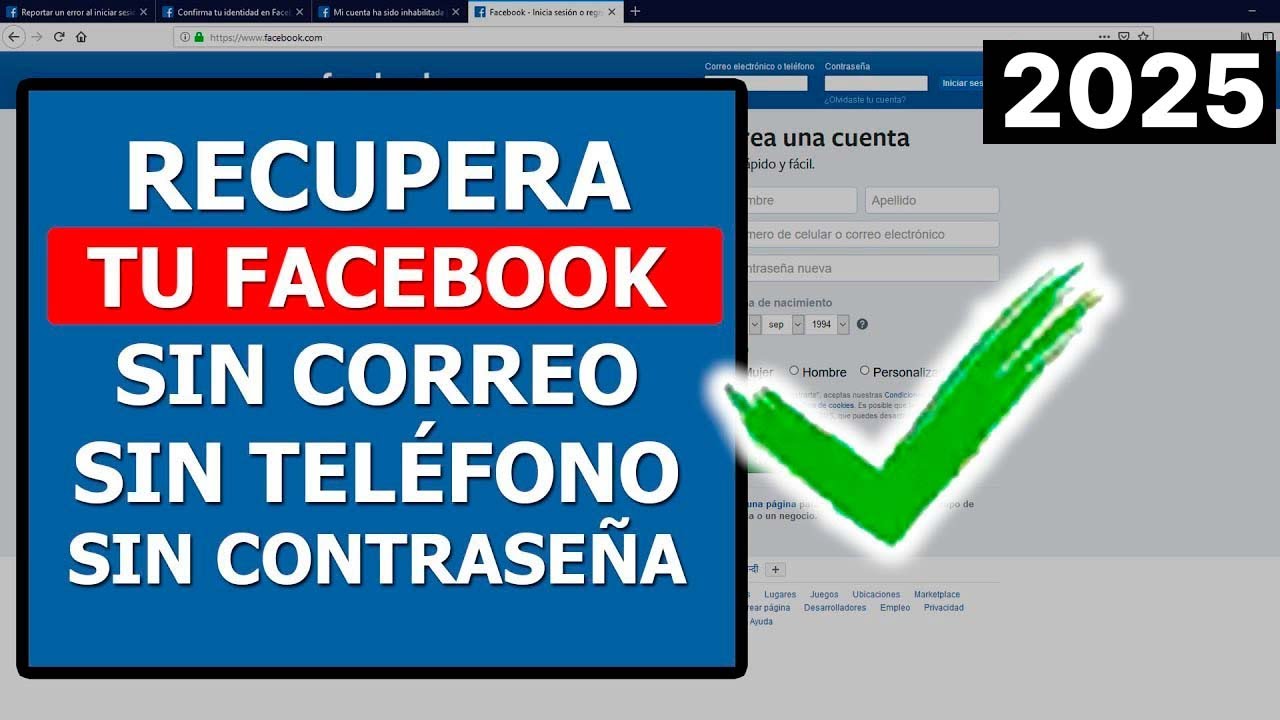 Como recuperar tu Facebook sin correo, sin teléfono y sin contraseña (Método 2025)