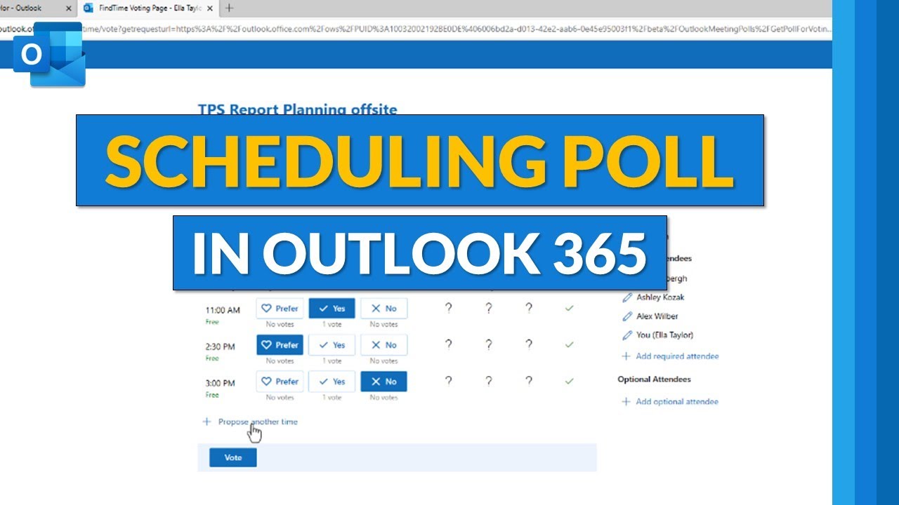 Как использовать функцию планирования опроса в Microsoft Outlook 365 📆