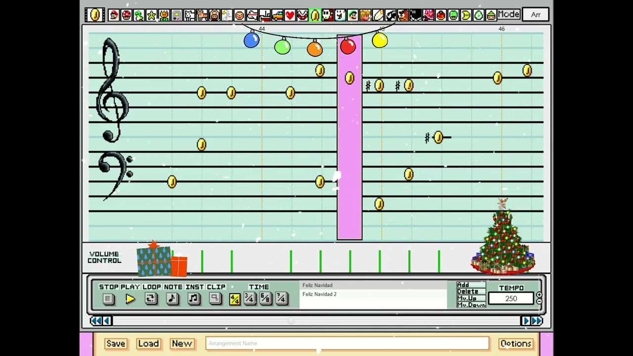 Giant Mario Paint Composer - Feliz Navidad - Piano Mix