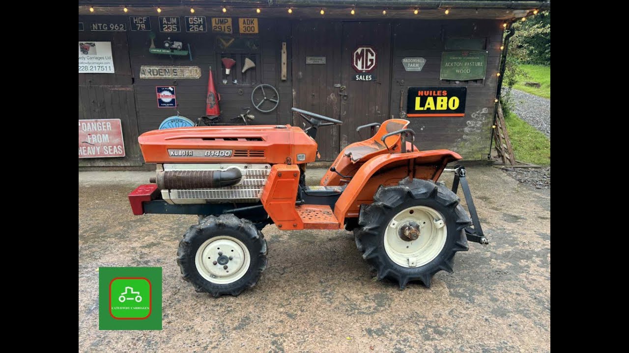 KUBOTA B1400 4X4 COMPACT TRACTOR JUST SERVICED SOLD BY www.catlowdycarriages.com
