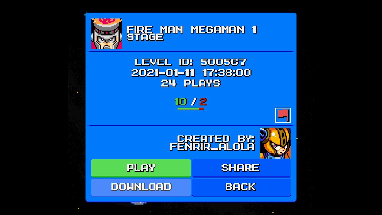 Mega Man Maker:Fire Man Mega Man1 Stage