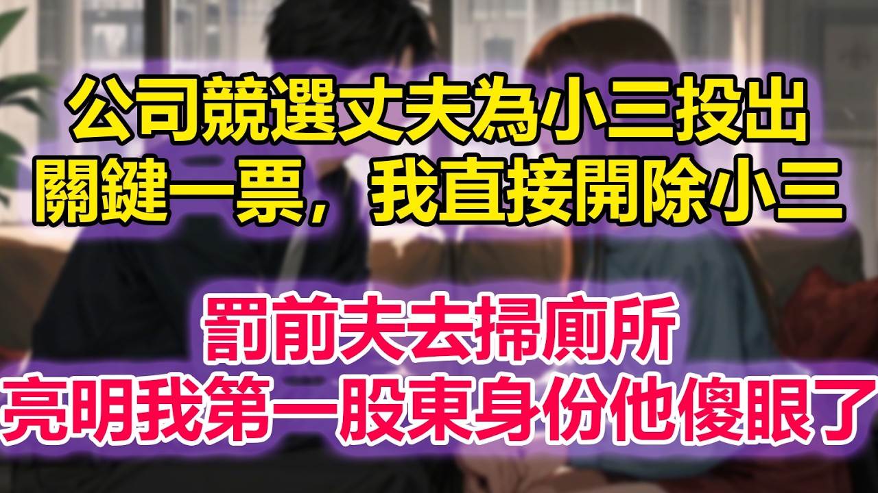 公司競選丈夫為小三投出關鍵一票，我直接開除小三，罰前夫去掃廁所，亮明我第一股東身份他傻眼了