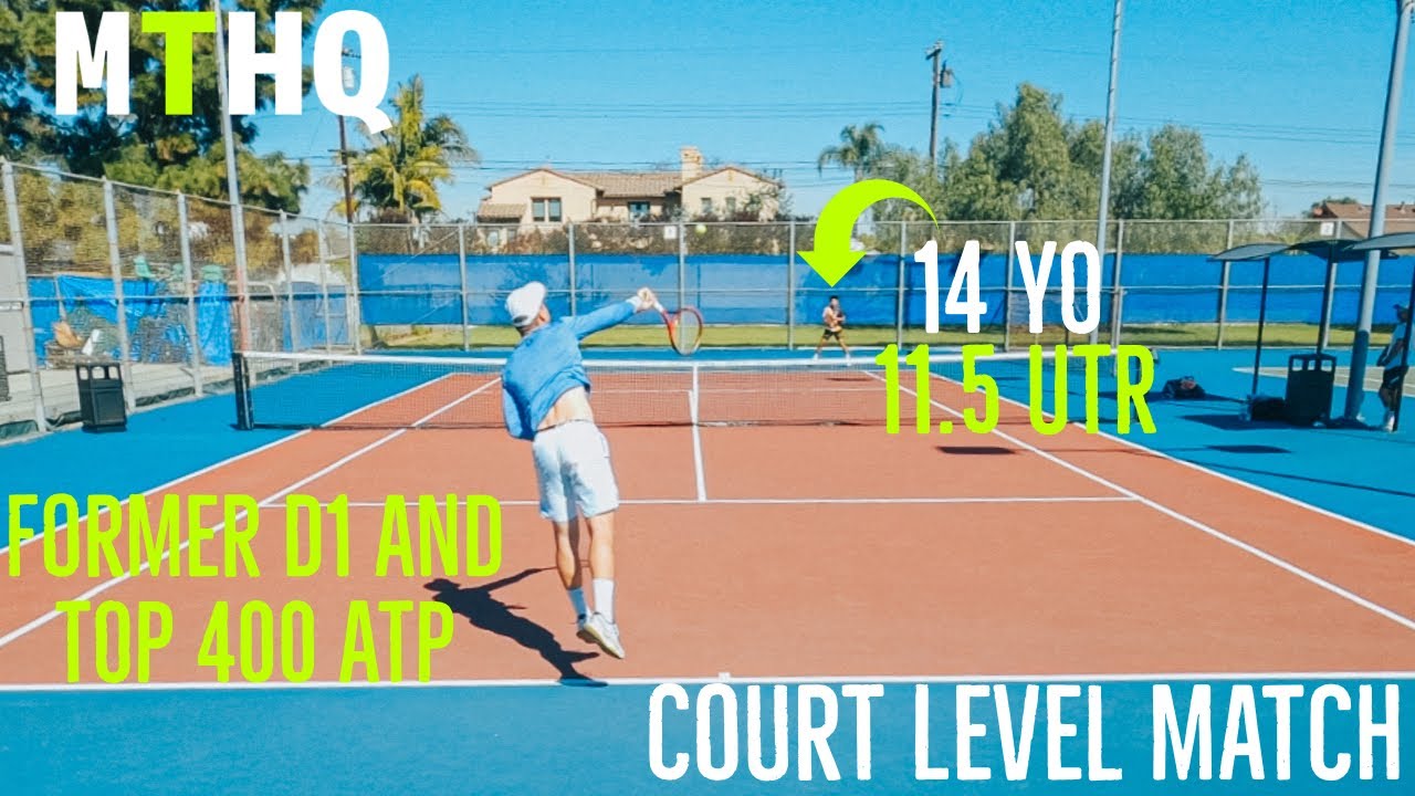 PRACTICE MATCH - Former D1 and Top 400 ATP Player vs 14 Year Old 11.5 UTR | Court Level Sets