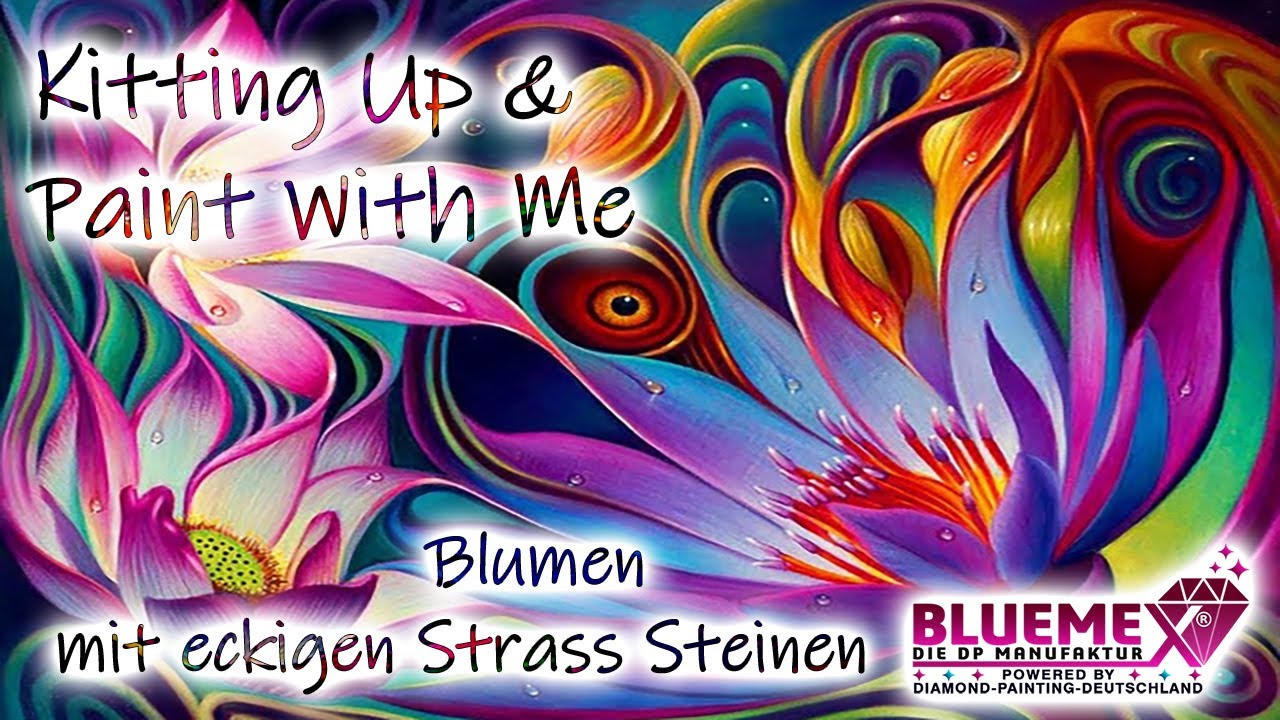 Diamond Painting | Kitting Up & WIP - Blumen mit eckigen Strass Steinen - Mein Urlaubsbericht