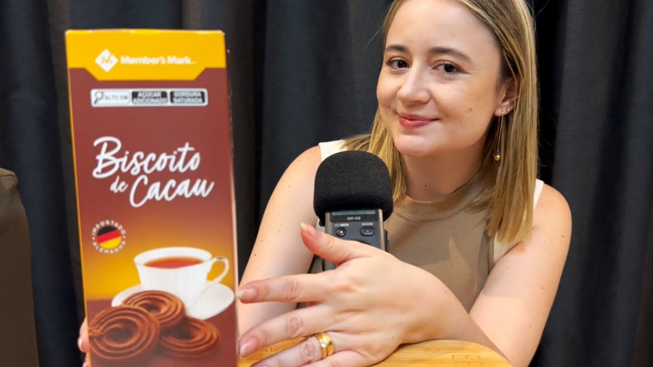 ASMR: PROVANDO COOKIES DE CACAU IMPORTADO