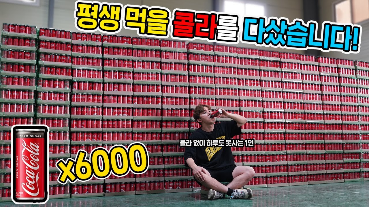 콜라를 너무 좋아한 나머지 6000캔을!!! 이왕에 먹을거 제로콜라로 사버렸다! 허팝 Zero Coke 6000 cans