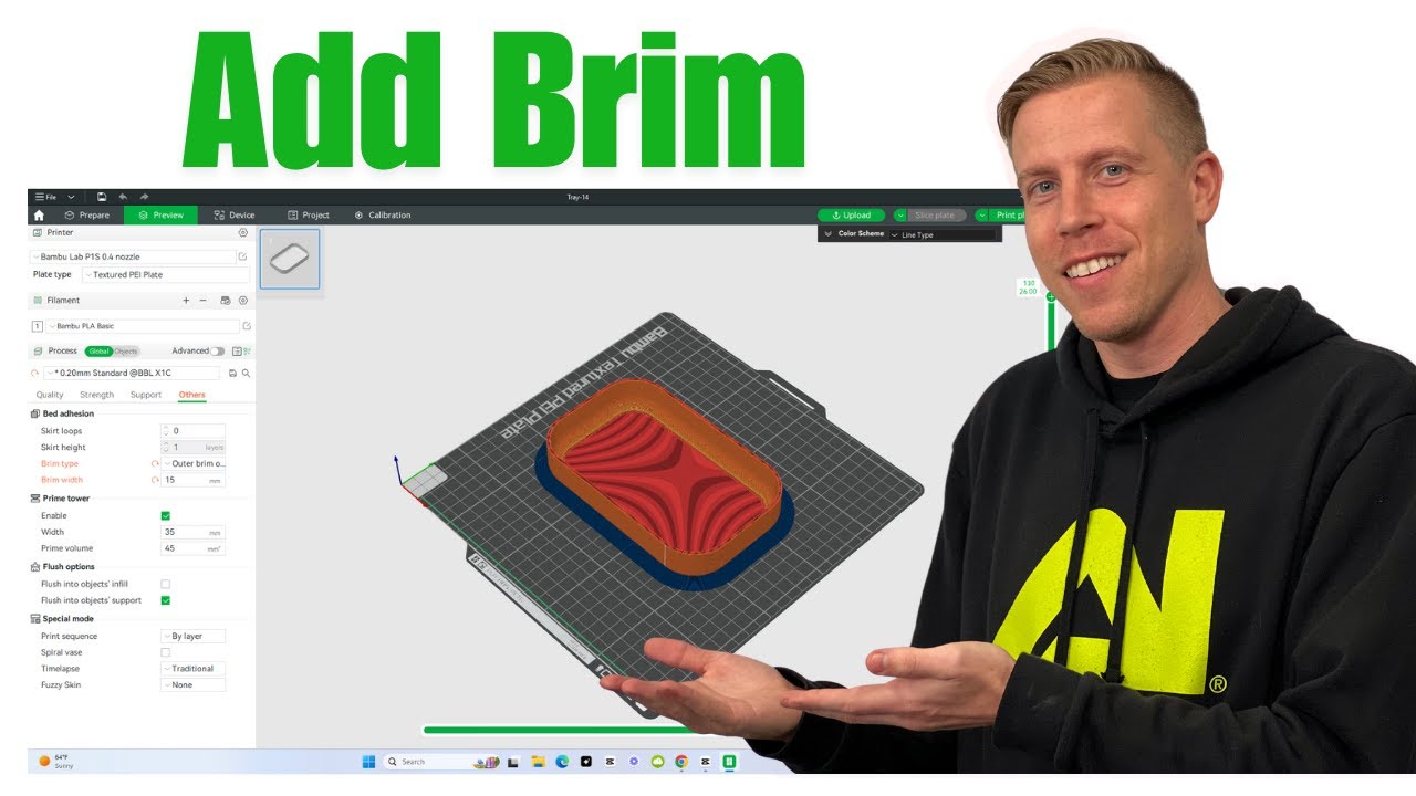 How to Add a Brim in Bambu Studio Slicer